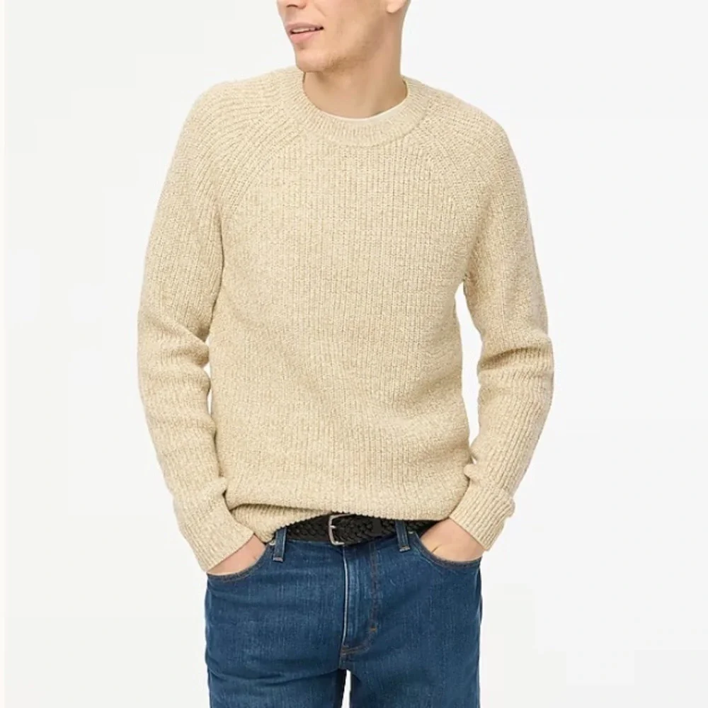 J crew Marled raglan shaker-stitch crewneck sweater